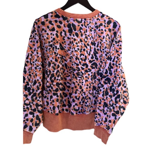 JoyLab French Terry Orange & Purple Acid Wash Crewneck Pullover Sweatshirt Sz M - Picture 8 of 16